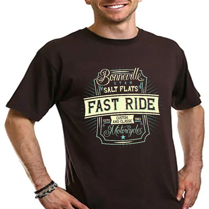 Fast Ride Men's Bamboo Viscose/Organic Cotton Short Sleeve Graphic T-Shirt