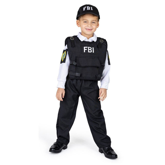 Kids FBI Costume with Agent Suit, Badge and Law Enforcement Style