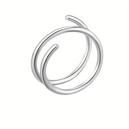 Stainless Steel Double Helix Nose Ring – 14K Gold Plated Hot Style Piercing Jewelry for Women