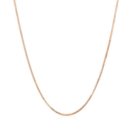 14k Rose Gold Classic Box Chain 0.8mm