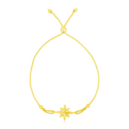 14k Yellow Gold Adjustable Bracelet with Star