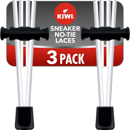 3 Pairs Kiwi Sneaker No-tie Shoe Laces, White - One Size