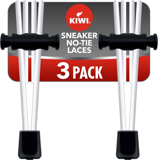 3 Pairs Kiwi Sneaker No-tie Shoe Laces, White - One Size
