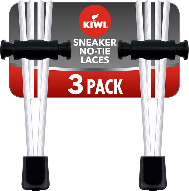 3 Pairs Kiwi Sneaker No-tie Shoe Laces, White - One Size