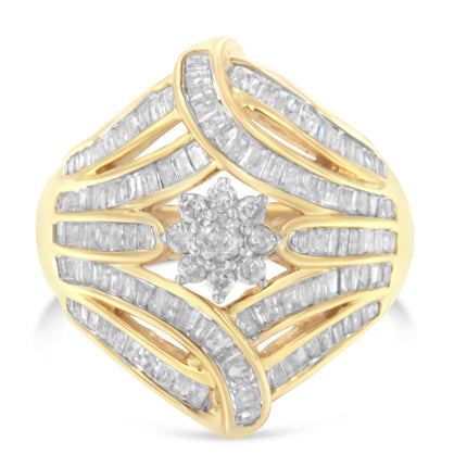 10K Yellow Gold Diamond Ring (1 Cttw, I-J Color, I2-I3 Clarity) - Size 7