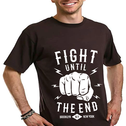 Fight Until Men's Bamboo Viscose/Organic Cotton Short Sleeve Graphic T-Shirt