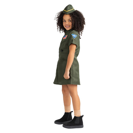 Kids Fighter Pilot Costume Dress with Aviator Style and Flight Details