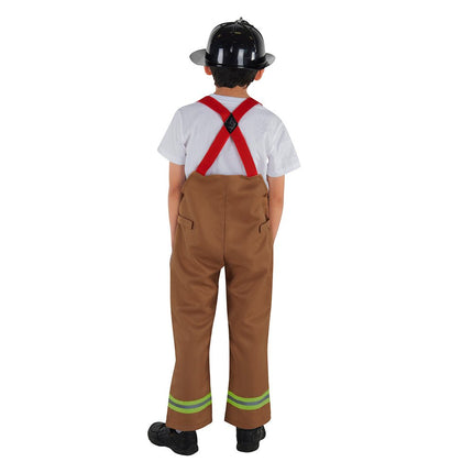 Kids Firefighter Costume – Fireman Uniform with Jacket, Suspenders & Hat for Halloween and Dress Up