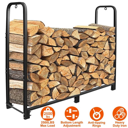 Firewood Log Rack 2500lbs Iron Storage Stacking Rack