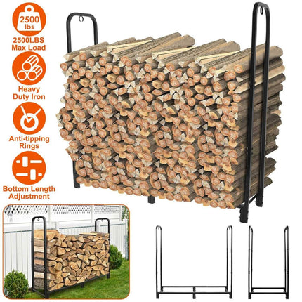Firewood Log Rack 2500lbs Iron Storage Stacking Rack