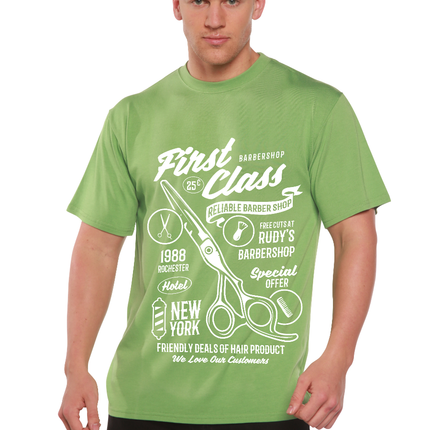 First Class Barber Men's Bamboo Viscose/Organic Cotton Short Sleeve Graphic T-Shirt