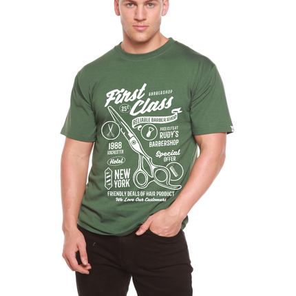 First Class Barber Men's Bamboo Viscose/Organic Cotton Short Sleeve Graphic T-Shirt
