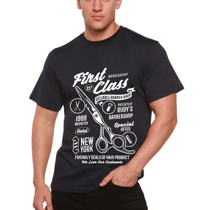 First Class Barber Men's Bamboo Viscose/Organic Cotton Short Sleeve Graphic T-Shirt