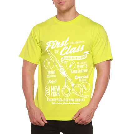 First Class Barber Men's Bamboo Viscose/Organic Cotton Short Sleeve Graphic T-Shirt