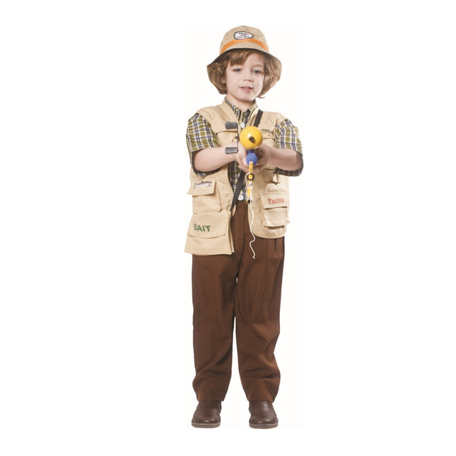 Kids Fisherman Costume with Captain Hat and Fishing Gear Style