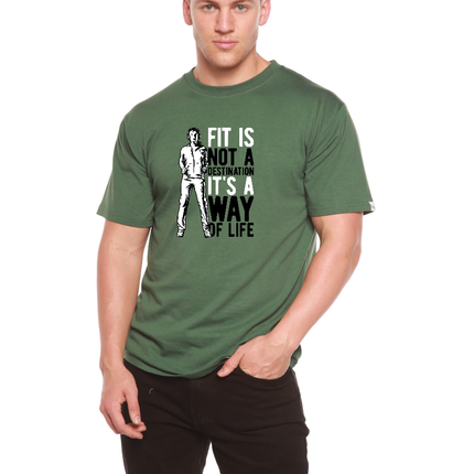 Fit is not a destination Men's Bamboo Viscose/Organic Cotton Short Sleeve Graphic T-Shirt