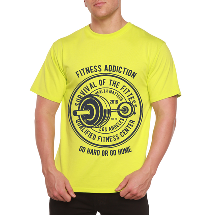 Fitness Addiction Men's Bamboo Viscose/Organic Cotton Short Sleeve Graphic T-Shirt
