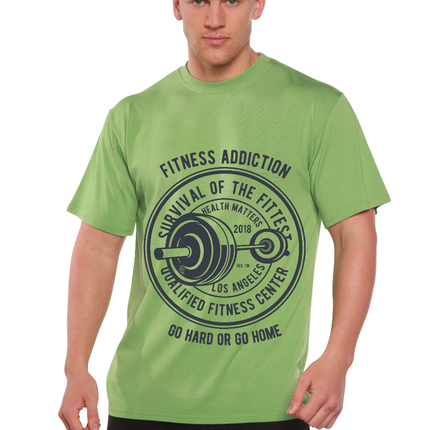 Fitness Addiction Men's Bamboo Viscose/Organic Cotton Short Sleeve Graphic T-Shirt