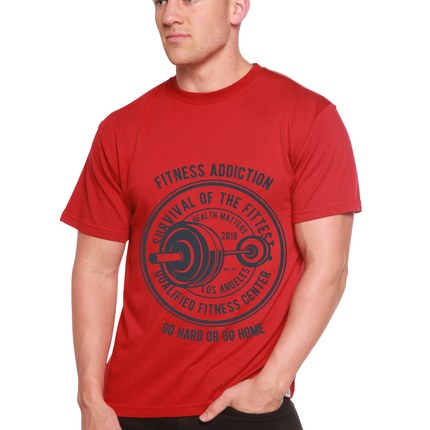 Fitness Addiction Men's Bamboo Viscose/Organic Cotton Short Sleeve Graphic T-Shirt