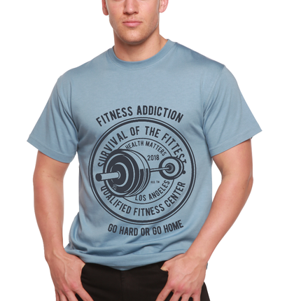 Fitness Addiction Men's Bamboo Viscose/Organic Cotton Short Sleeve Graphic T-Shirt