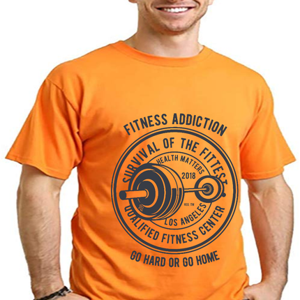 Fitness Addiction Men's Bamboo Viscose/Organic Cotton Short Sleeve Graphic T-Shirt