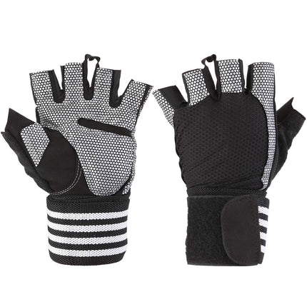 Fitness Workout Gloves with Wrist Wrap Strap