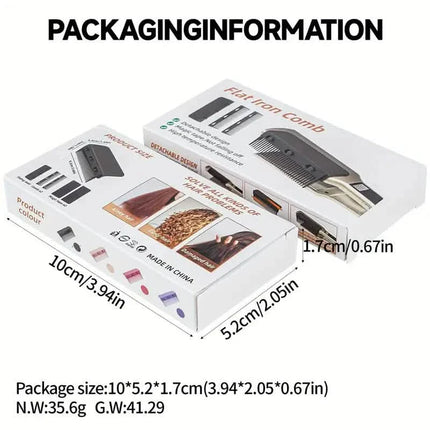 Flat Iron Comb, ABS Plastic Handle Hair Straightener Comb Attachment