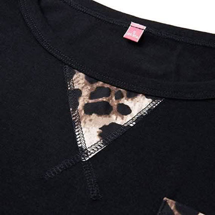 Women's Summer Tank Tops Leopard Pocket Sleeveless Blouse