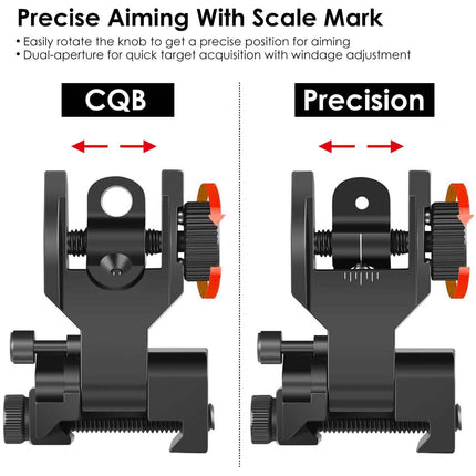 Flip Up Rear Front Aluminum Alloy Tactical Sight Set