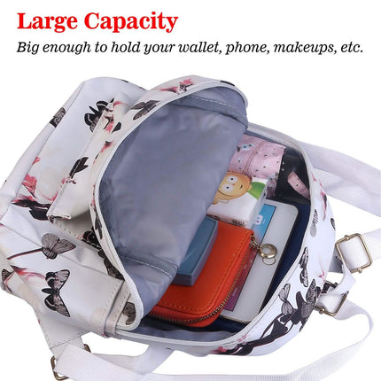 Floral Print Backpack Waterproof Knapsack