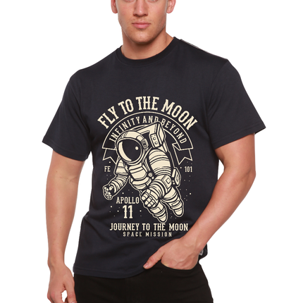 Fly To The Moon Men's Bamboo Viscose/Organic Cotton Short Sleeve Graphic T-Shirt