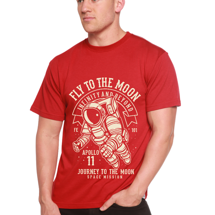 Fly To The Moon Men's Bamboo Viscose/Organic Cotton Short Sleeve Graphic T-Shirt