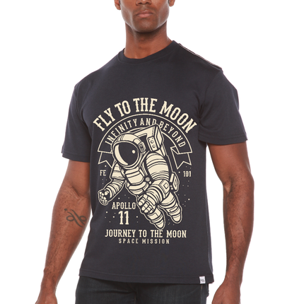 Fly To The Moon Men's Bamboo Viscose/Organic Cotton Short Sleeve Graphic T-Shirt