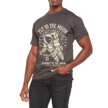 Fly To The Moon Men's Bamboo Viscose/Organic Cotton Short Sleeve Graphic T-Shirt