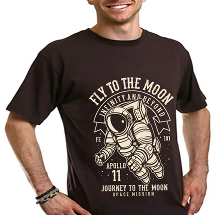 Fly To The Moon Men's Bamboo Viscose/Organic Cotton Short Sleeve Graphic T-Shirt