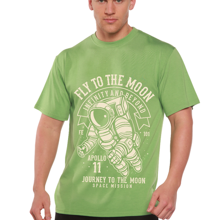 Fly To The Moon Men's Bamboo Viscose/Organic Cotton Short Sleeve Graphic T-Shirt
