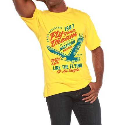 Fly Your Dream Men's Bamboo Viscose/Organic Cotton Short Sleeve Graphic T-Shirt