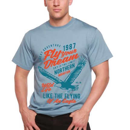 Fly Your Dream Men's Bamboo Viscose/Organic Cotton Short Sleeve Graphic T-Shirt