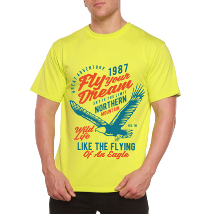 Fly Your Dream Men's Bamboo Viscose/Organic Cotton Short Sleeve Graphic T-Shirt