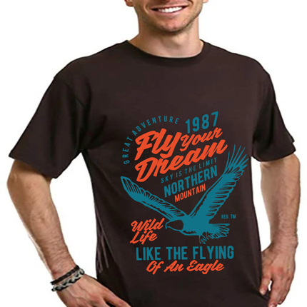 Fly Your Dream Men's Bamboo Viscose/Organic Cotton Short Sleeve Graphic T-Shirt