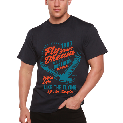 Fly Your Dream Men's Bamboo Viscose/Organic Cotton Short Sleeve Graphic T-Shirt
