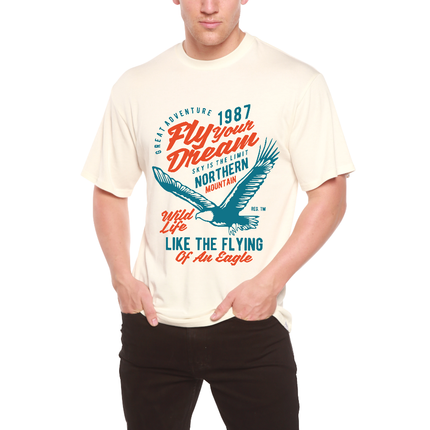 Fly Your Dream Men's Bamboo Viscose/Organic Cotton Short Sleeve Graphic T-Shirt