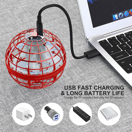 Flying Orb Ball Rechargeable Boomerang Spinner UFO Drone Toy