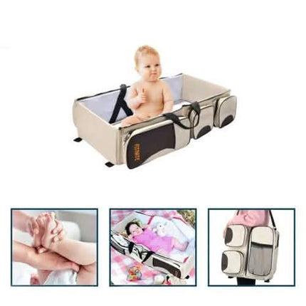 Foldable 3-in-1 Tote Bag Baby Bed Changing Station Travel Carrycot