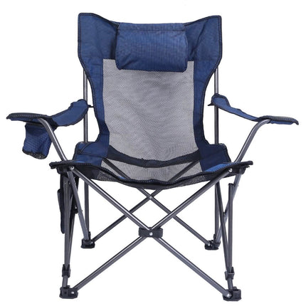 Foldable Camping Chair Heavy Duty Steel Lawn Chair with Reclining Backrest Angle