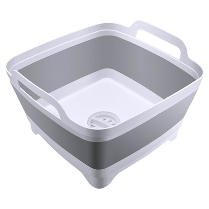 Foldable Dish Tub Washing Basin Collapsible Draining Pan Strainer Food Basket