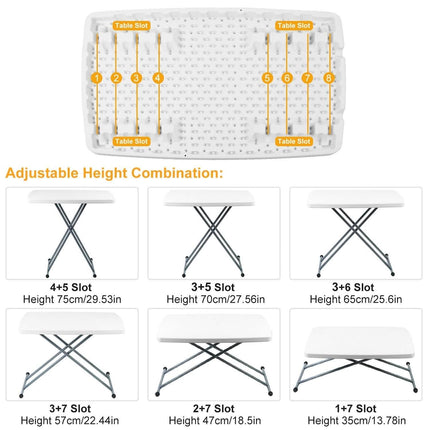 Folding Height Adjustable Snack Table