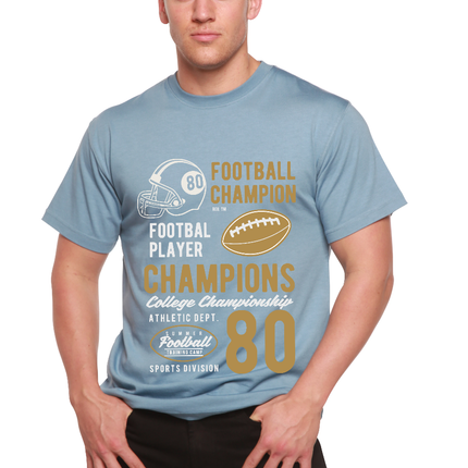 Football Champions Men's Bamboo Viscose/Organic Cotton Short Sleeve Graphic T-Shirt
