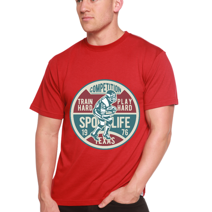 Football Competition Men's Bamboo Viscose/Organic Cotton Short Sleeve Graphic T-Shirt