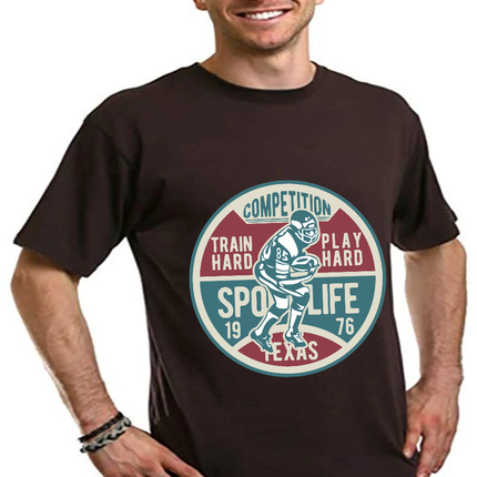 Football Competition Men's Bamboo Viscose/Organic Cotton Short Sleeve Graphic T-Shirt
